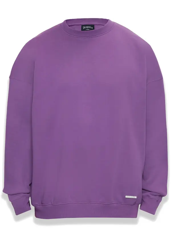 Dropsize Dropsize Sweater majica  tamno ljubičasta / srebro