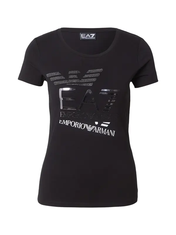 EA7 Emporio Armani EA7 Emporio Armani Majica  crna / srebro / bijela