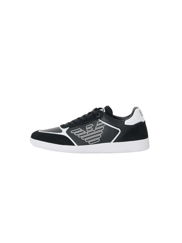 EA7 Emporio Armani EA7 Emporio Armani Niske tenisice 'NEW HERITAGE EAGLE'  crna / bijela