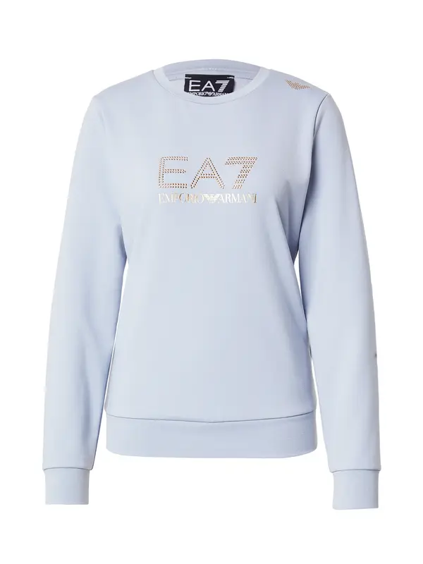EA7 Emporio Armani EA7 Emporio Armani Sweater majica 'Evolution'  svijetloplava / zlatna
