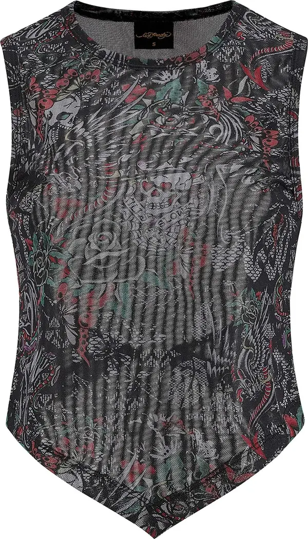 Ed Hardy Ed Hardy Bluza 'Dragon Repeat'  zelena / rosé / crna