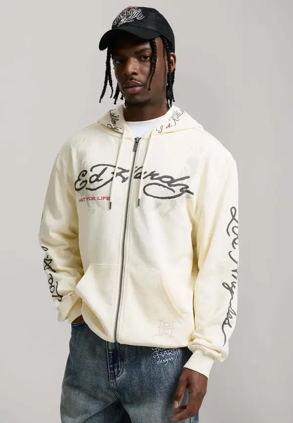 Ed Hardy Ed Hardy Gornji dio trenirke 'Art For Life'  ecru/prljavo bijela / krvavo crvena / crna
