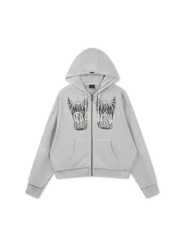 Ed Hardy Ed Hardy Gornji dio trenirke 'Gothic Stud'  siva / crna / bijela