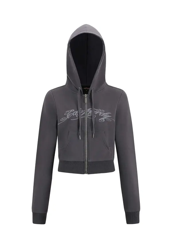 Ed Hardy Ed Hardy Gornji dio trenirke 'Love Is Mystery'  siva / tamo siva