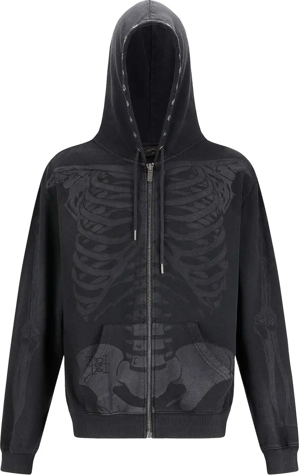 Ed Hardy Ed Hardy Gornji dio trenirke 'Skelett in Säure'  antracit siva / grafit siva