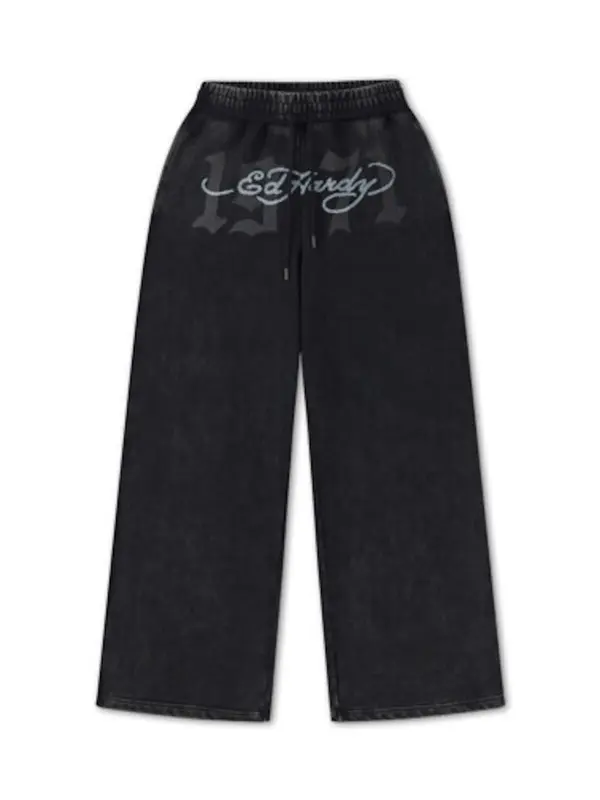 Ed Hardy Ed Hardy Hlače '1971'  svijetlosiva / crna