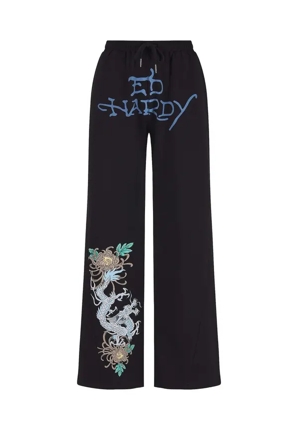 Ed Hardy Ed Hardy Hlače  kobalt plava / žuta / crna / bijela