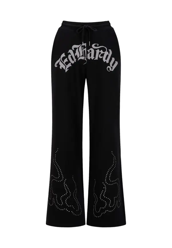 Ed Hardy Ed Hardy Hlače  svijetlosiva / crna
