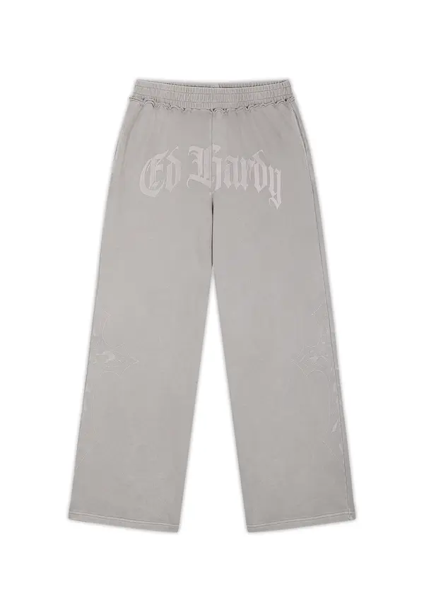 Ed Hardy Ed Hardy Hlače  svijetlosiva / prljavo bijela