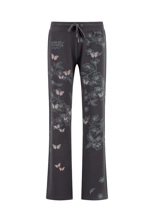 Ed Hardy Ed Hardy Hlače 'True To My Love'  tamo siva / petrol