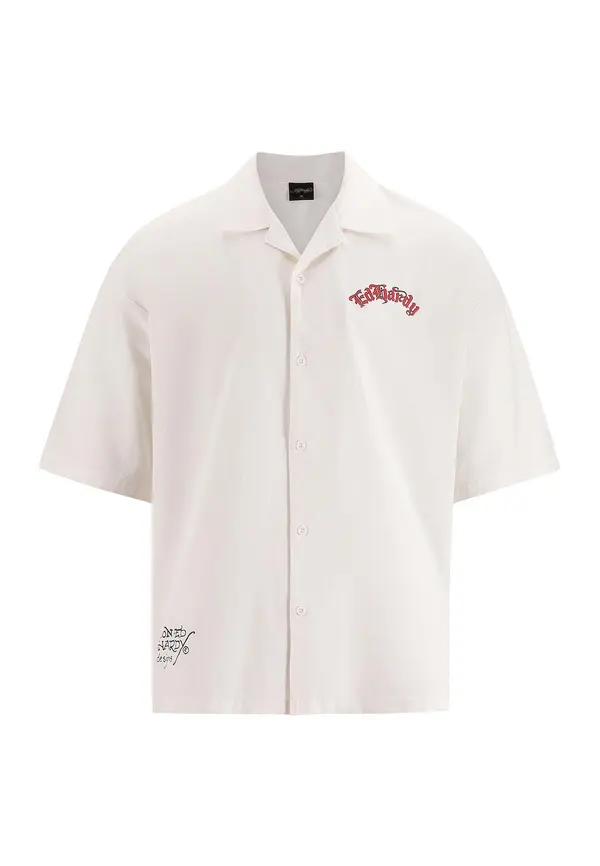 Ed Hardy Ed Hardy Košulja  svijetlonarančasta / crvena / crna / bijela