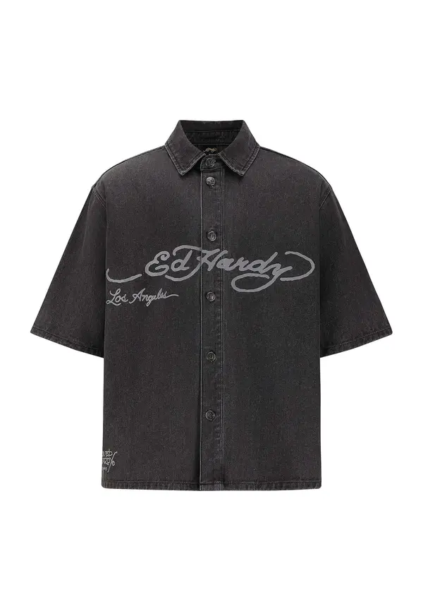 Ed Hardy Ed Hardy Majica 'Adler und Sterne'  crna