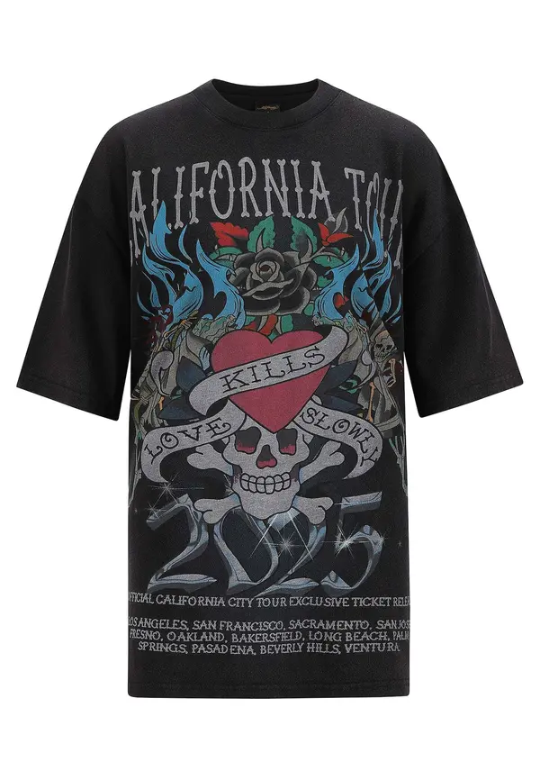 Ed Hardy Ed Hardy Majica 'California Love Kills'  crna