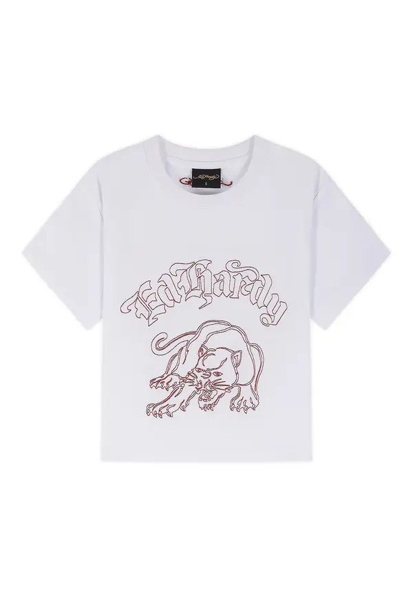 Ed Hardy Ed Hardy Majica  crvena / bijela