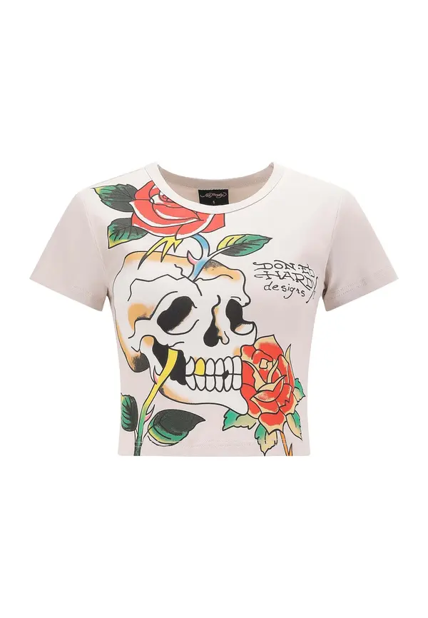 Ed Hardy Ed Hardy Majica  ecru/prljavo bijela / žuta / zelena / crvena