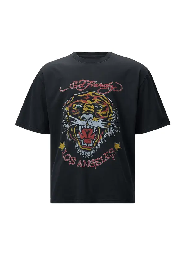 Ed Hardy Ed Hardy Majica 'La-Tiger'  žuta / trešnja crvena / crna / bijela
