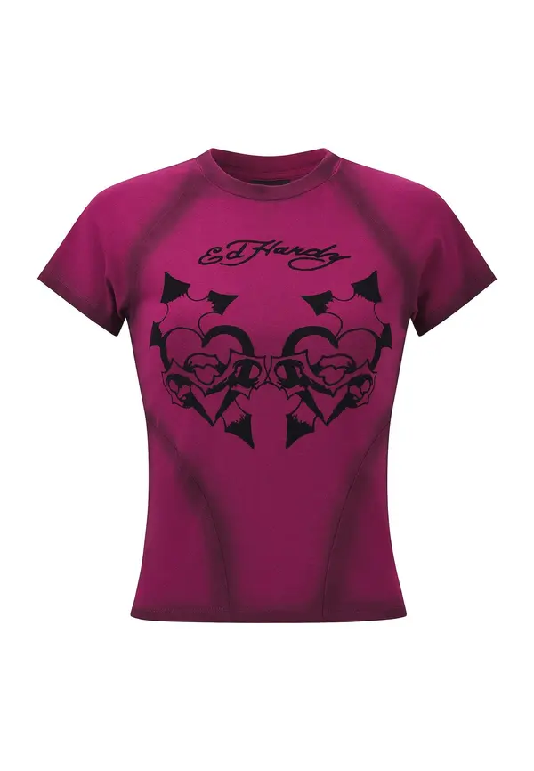 Ed Hardy Ed Hardy Majica  ljubičasta / crna
