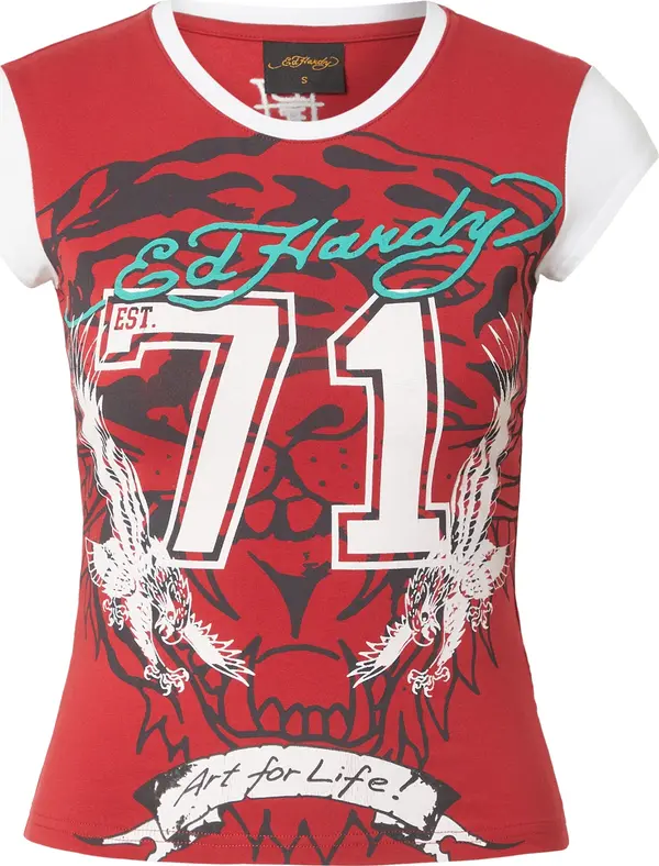 Ed Hardy Ed Hardy Majica  svijetloplava / crvena / crna / bijela