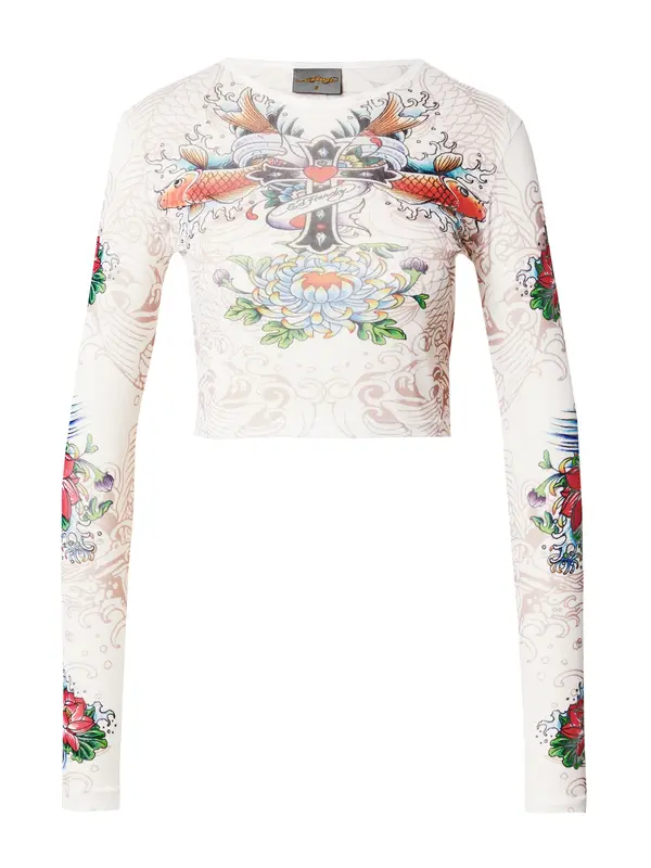 Ed Hardy Ed Hardy Majica  svijetloplava / zelena / crvena / bijela