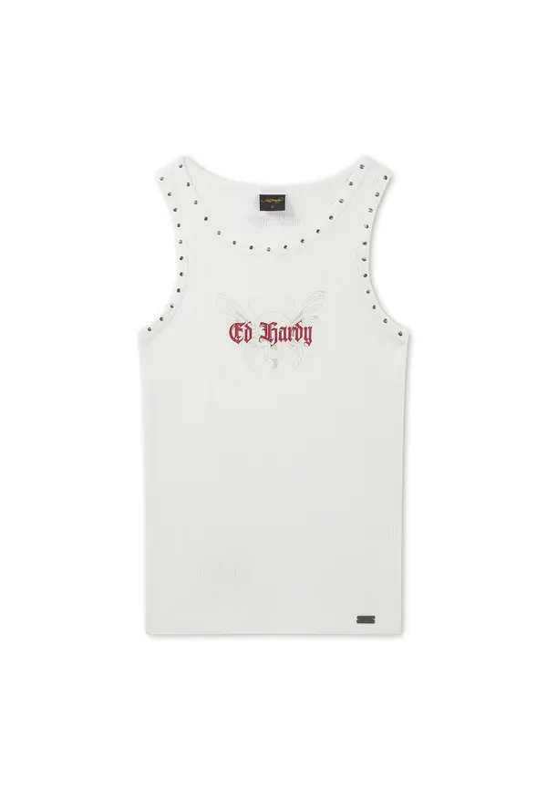 Ed Hardy Ed Hardy Majica  svijetlosiva / merlot / bijela