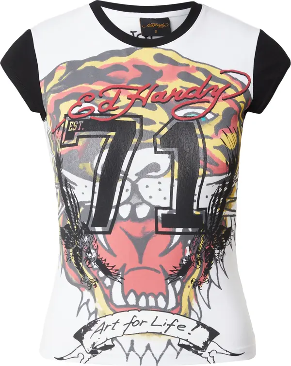 Ed Hardy Ed Hardy Majica  žuta / trešnja crvena / crna / bijela