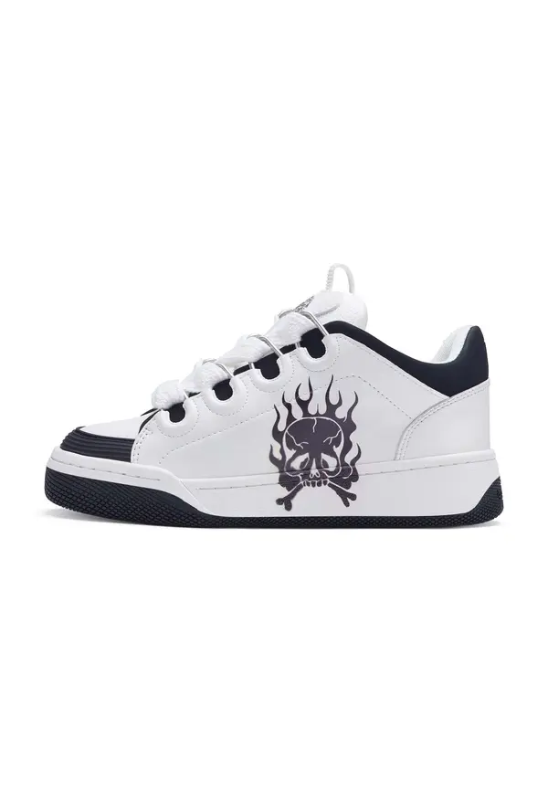 Ed Hardy Ed Hardy Niske tenisice 'Flaming Skull'  crna / bijela