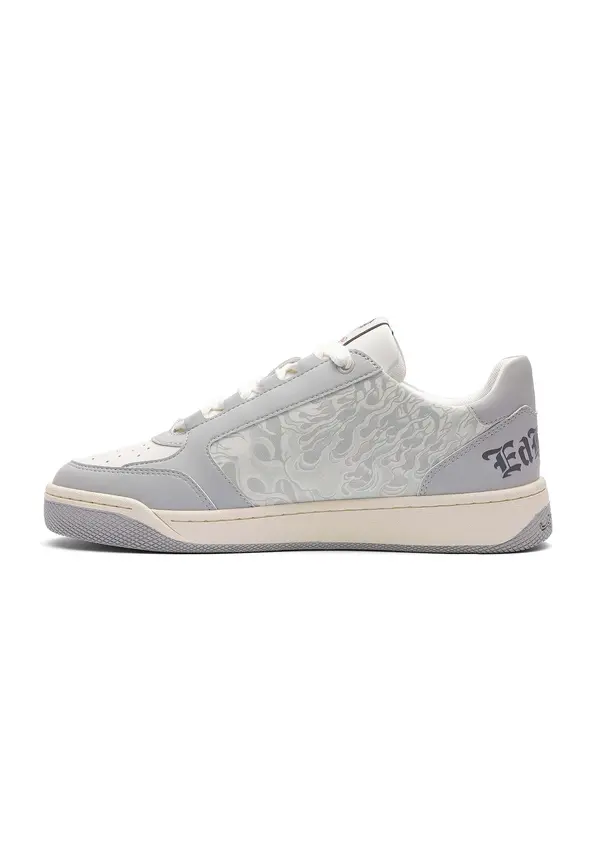 Ed Hardy Ed Hardy Niske tenisice 'Flammen'  svijetlosiva / crna / bijela