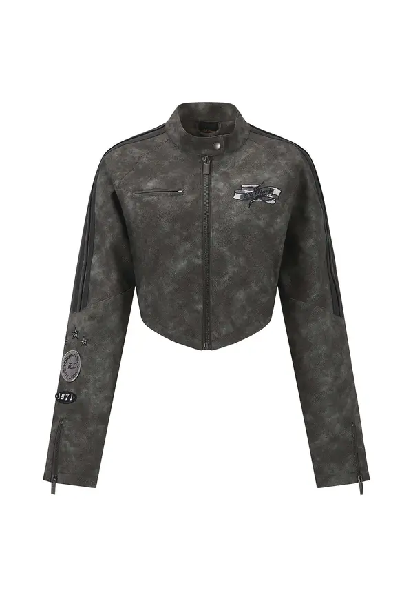 Ed Hardy Ed Hardy Prijelazna jakna '1971 Eagle'  grafit siva / tamo siva / crna / bijela