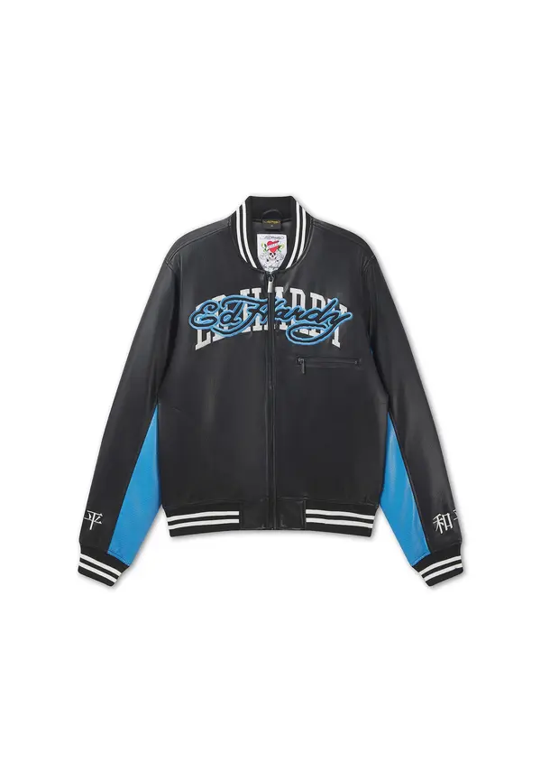 Ed Hardy Ed Hardy Prijelazna jakna '1971 Panther'  azur / crna / bijela