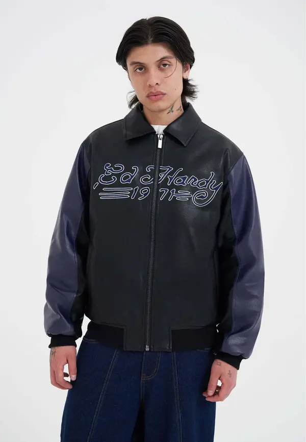 Ed Hardy Ed Hardy Prijelazna jakna 'Dead Or Alive'  indigo / crvena / crna / bijela