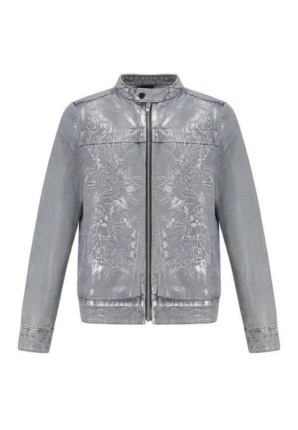 Ed Hardy Ed Hardy Prijelazna jakna  plavi traper / bijela