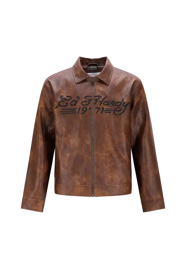 Ed Hardy Ed Hardy Prijelazna jakna  smeđa / crna
