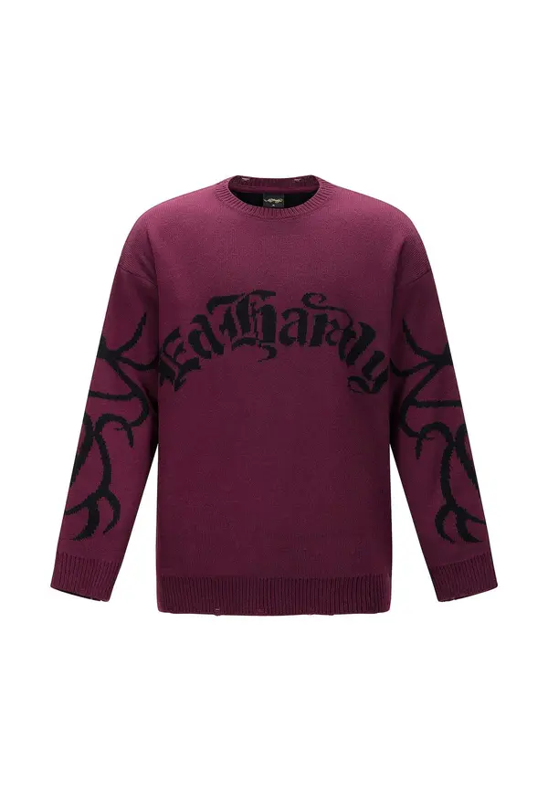 Ed Hardy Ed Hardy Pulover  tamno ljubičasta / crna
