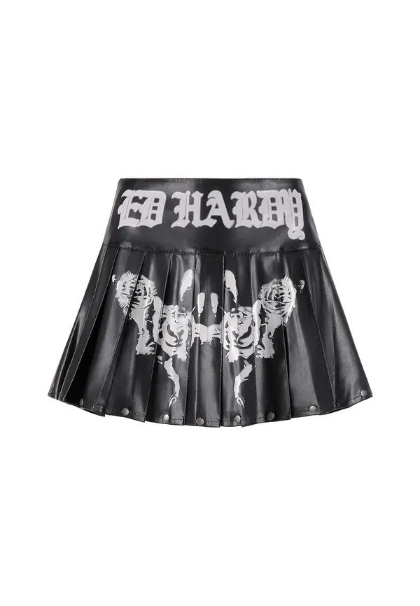 Ed Hardy Ed Hardy Suknja 'Ghost Rose'  crna / prljavo bijela