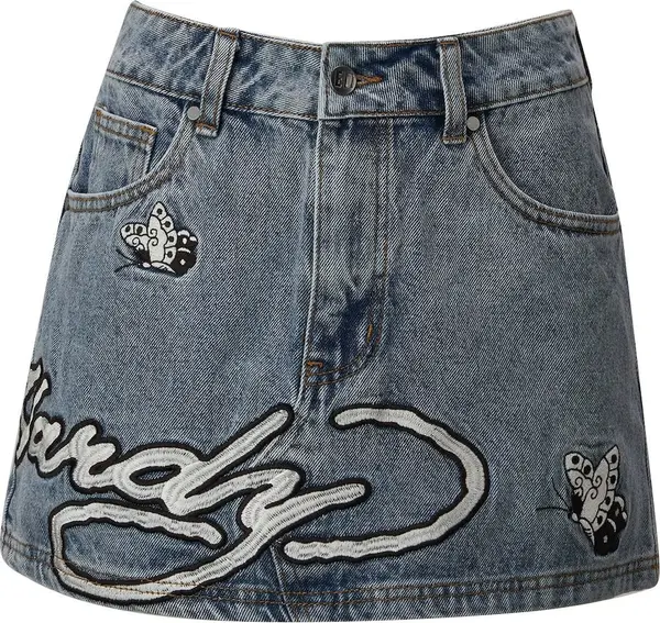 Ed Hardy Ed Hardy Suknja 'Wasser Schmetterling'  plavi traper