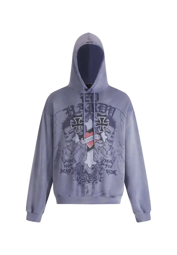 Ed Hardy Ed Hardy Sweater majica  indigo / ljubičasto plava / lubenica roza / crna