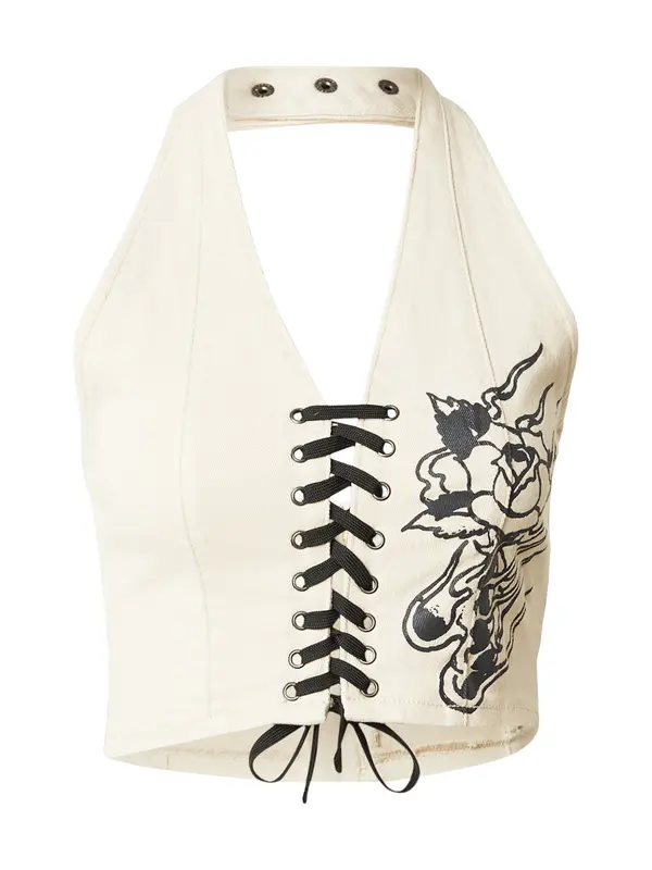 Ed Hardy Ed Hardy Top  ecru/prljavo bijela / crna
