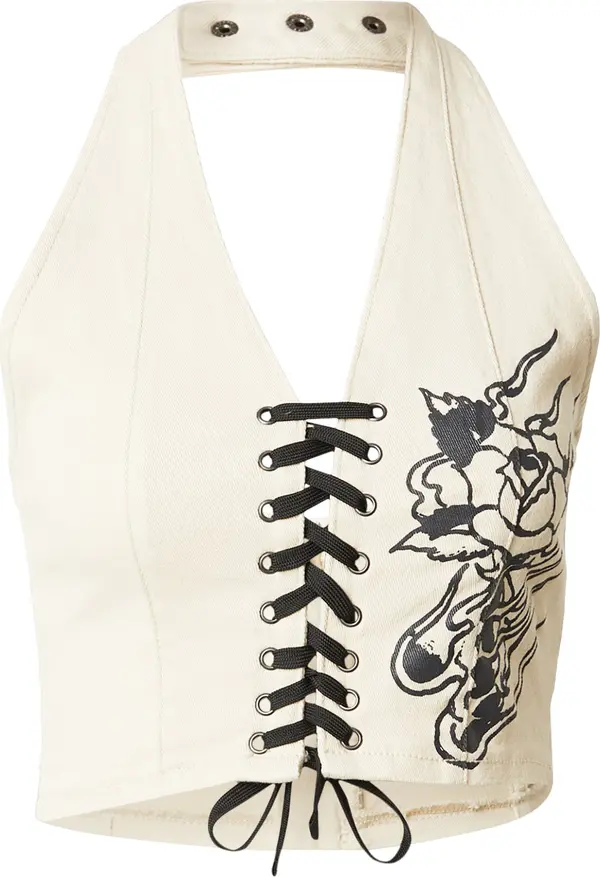 Ed Hardy Ed Hardy Top  ecru/prljavo bijela / crna