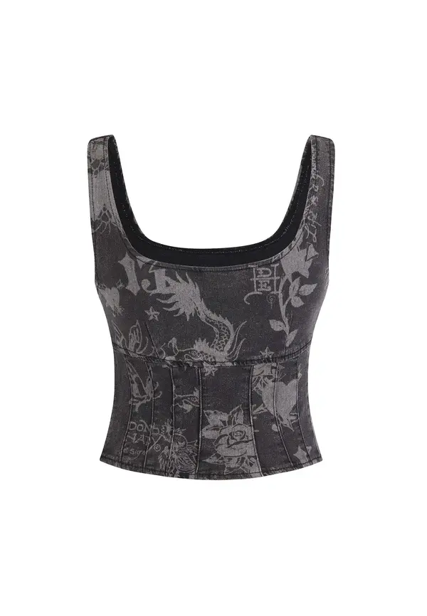 Ed Hardy Ed Hardy Top  siva / sivi traper