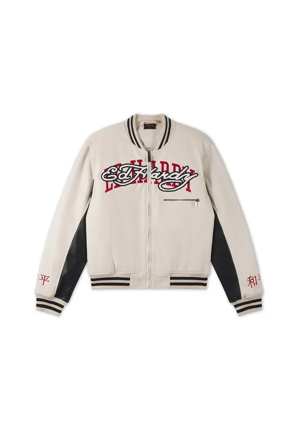 Ed Hardy Ed Hardy Zimska jakna '1971 Panther'  ecru/prljavo bijela / crvena / crna