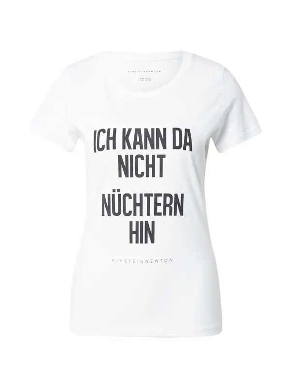 EINSTEIN & NEWTON EINSTEIN & NEWTON Majica 'Ich Kann Da Nicht…'  crna / bijela