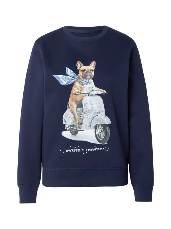 EINSTEIN & NEWTON EINSTEIN & NEWTON Sweater majica 'Turbo Wuff Madison'  mornarsko plava / svijetlosmeđa / crna / bijela
