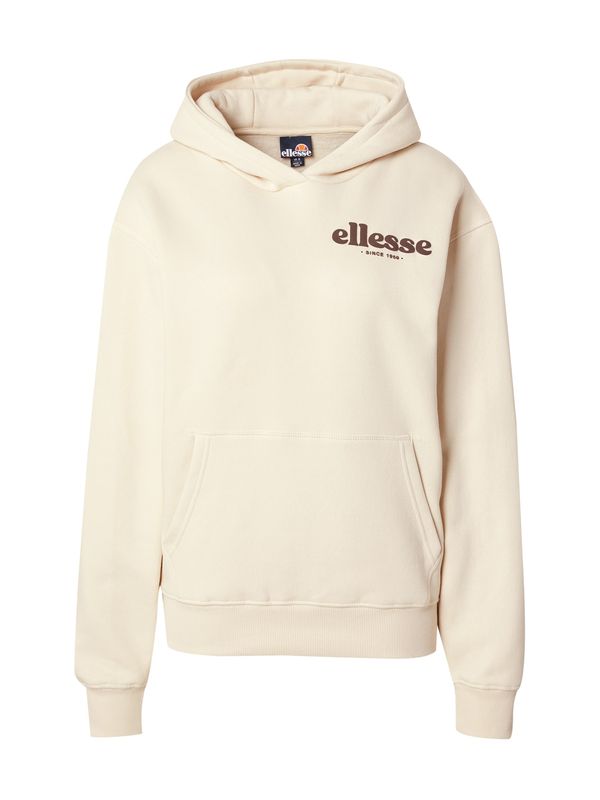 ELLESSE ELLESSE Sweater majica 'Doppiaz'  tamno smeđa / prljavo bijela