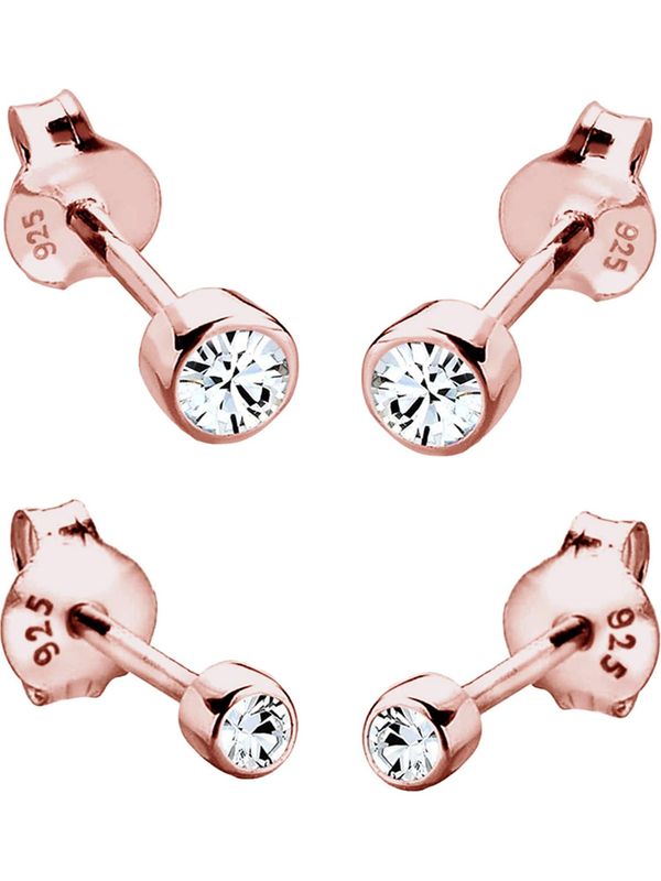 ELLI ELLI Naušnice  rozo zlatna / bijela