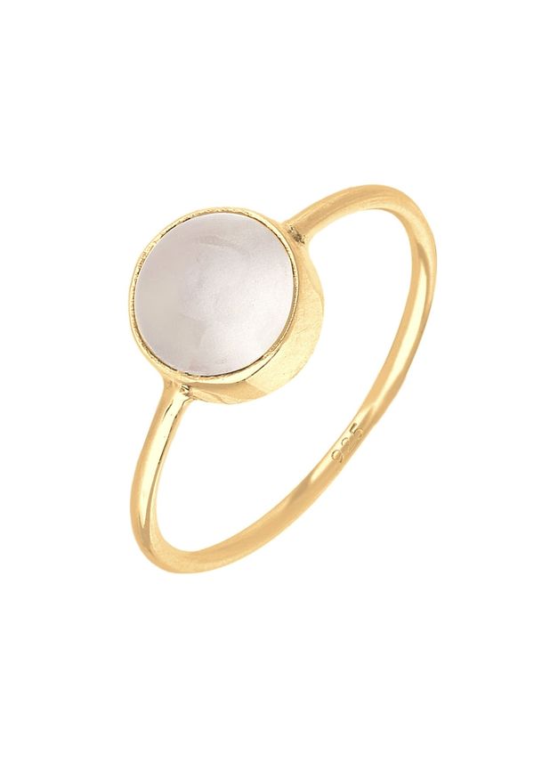 ELLI ELLI Prsten 'Solitär'  zlatna / biserno bijela