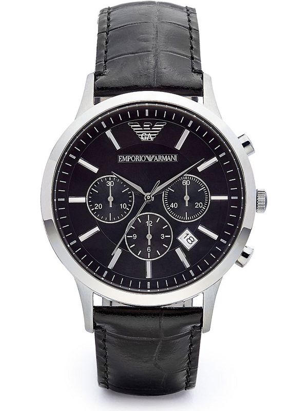 Emporio Armani Emporio Armani Analogni sat 'AR2447'  crna / srebro