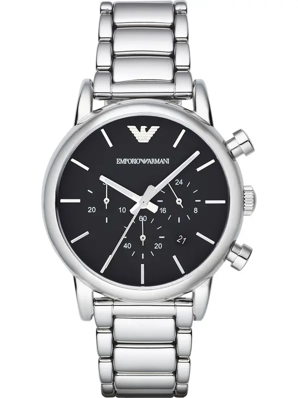 Emporio Armani Emporio Armani Analogni sat  crna / srebro