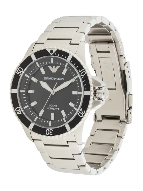 Emporio Armani Emporio Armani Analogni sat 'WORLD EXPLORER'  crna / srebro