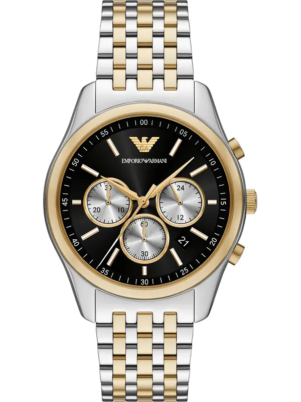 Emporio Armani Emporio Armani Analogni sat  zlatna / crna / srebro