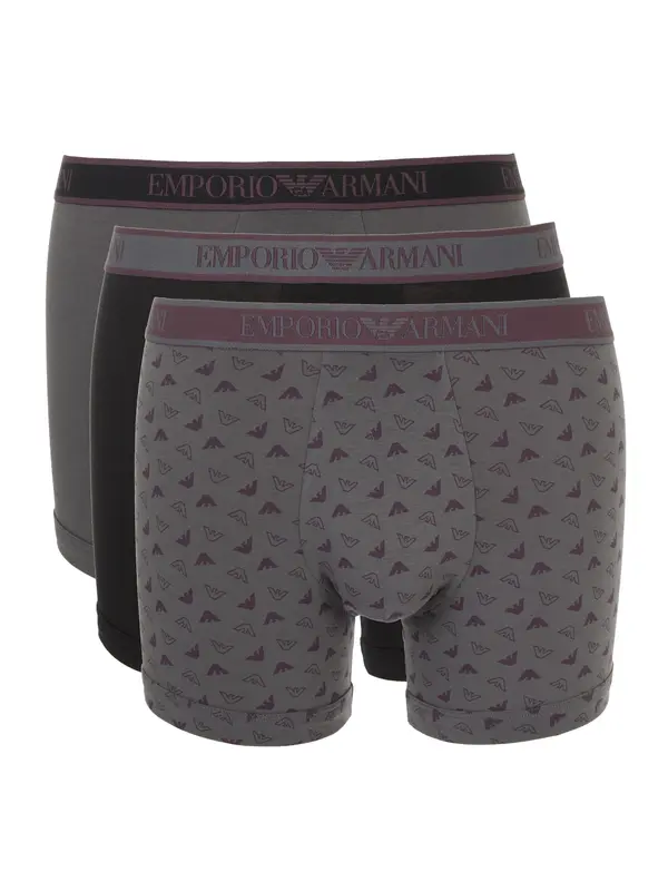 Emporio Armani Emporio Armani Bokserice  siva / ljubičasto crvena / crna melange